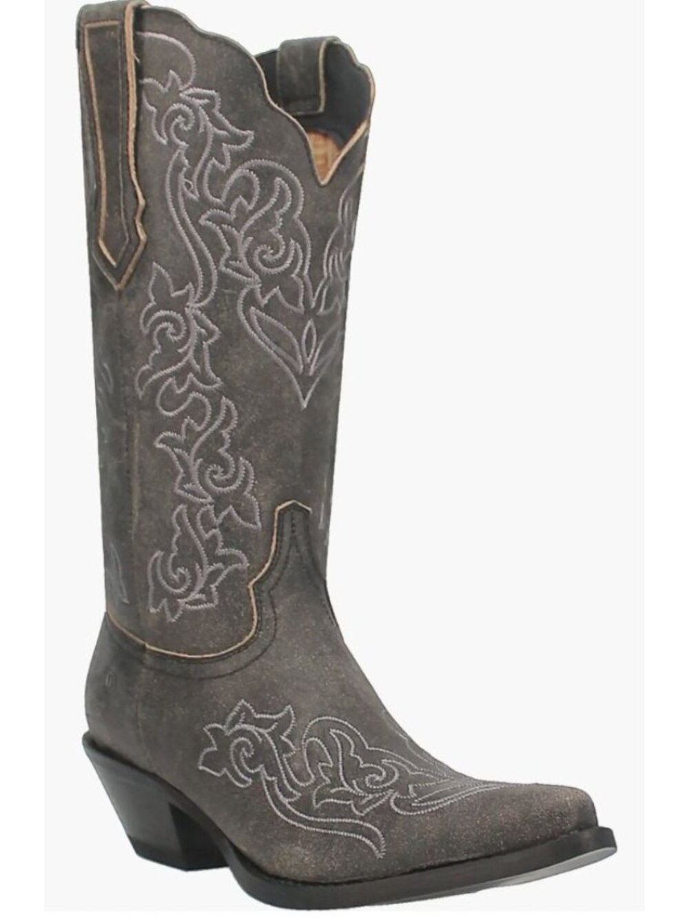 Dingo Flirty N Fun Western Boot Grey Leather Size Womens 7 [jb] - Picture 8 of 16